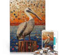 Puzzle da 2000 pezzi per adolescenti Pellicano su un ceppo in stile Gustav Divertimento in famiglia Collezione di artisti, Belle arti 70x100cm
