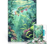 Puzzle da 2000 pezzi per adolescenti Pesci tropicali in acque lussureggianti Divertimento in famiglia con poster abbinato e foglio di quiz 70x100cm