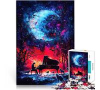 Puzzle da 2000 pezzi per adolescenti Pianoforte sotto una luna cosmica apprendimento educativo Giocattoli per la decorazione della casa 70x100cm