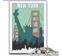 Puzzle da 2000 pezzi per adolescenti, poster di viaggio di New York, giocattoli, giochi educativi, antistress, interazione genitore-figlio, 70x100cm