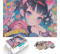 Puzzle da 2000 pezzi per adolescenti Ragazza anime con orecchie da gatto Gara di velocità delle mani Giocattoli per la decorazione della casa 70x100cm