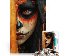 Puzzle da 2000 pezzi per adolescenti Ragazza nascosta del Giorno dei Morti Gioco impegnativo perché è ideale come regalo per tutta la famiglia 70x100cm