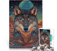 Puzzle da 2000 pezzi per adolescenti Re Lupo Sacro Antistress Vacanza in patria Uccidere il tempo con poster abbinato e foglio di quiz 70x100cm