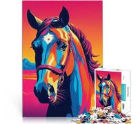 Puzzle da 2000 pezzi per adolescenti Ritratto di cavallo vibrante Assemblaggio del modello Collezione di artisti, Belle arti 70x100cm