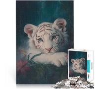 Puzzle da 2000 pezzi per adolescenti Ritratto di cucciolo di tigre bianca Taglio di precisione Giocattoli per la decorazione della casa 70x100cm