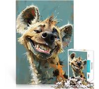 Puzzle da 2000 pezzi per adolescenti Ritratto di iena sorridente Sollievo dallo stress con pezzi completamente interconnessi di forma casuale 70x100cm