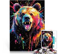 Puzzle da 2000 pezzi per adolescenti Ritratto di orso colorato Giocattolo educativo per l'apprendimento perché è ideale come regalo per tutta la famiglia 70x100cm