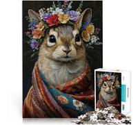 Puzzle da 2000 pezzi per adolescenti Scoiattolo con fiori Fatto di cartone per 14+ Gioco impegnativo Ottimo regalo per i videogiochi misurare:70x100cm