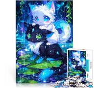 Puzzle da 2000 pezzi per adolescenti Simpatico duo di gatti sotto la pioggia sfida educativa Decorazioni e regali unici per la casa 70x100cm