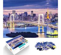 Puzzle da 2000 pezzi per adolescenti Skyline di Tokyo con il Rainbow Bridge Divertimento in famiglia perché è ideale come regalo per tutta la famiglia 70x100cm