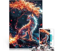 Puzzle da 2000 pezzi per adolescenti spirito volpe kitsune fata giochi divertenti per famiglie con poster abbinato e foglio di quiz 70x100cm