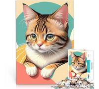 Puzzle da 2000 pezzi per adolescenti stile minimalista con gatto carino Gara di velocità delle mani Giocattoli per la decorazione della casa 70x100cm