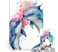 Puzzle da 2000 pezzi per adolescenti Storia d'amore di una coppia di delfini Giocattoli educativi Giocattoli per la decorazione della casa 70x100cm