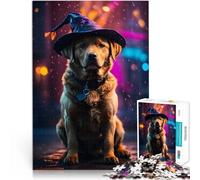 Puzzle da 2000 pezzi per adolescenti Strega di Labrador Halloween apprendimento educativo Migliorare l'amore tra le coppie 70x100cm