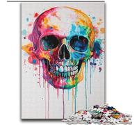 Puzzle da 2000 pezzi per adolescenti, teschio acquerello, divertimento in famiglia, attività divertenti a casa, regalo di compleanno, regali di viaggio, per ragazzi dai 14 anni in su, 70x100cm