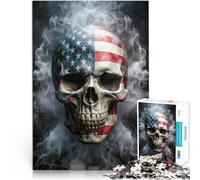 Puzzle da 2000 pezzi per adolescenti Teschio USA in fumo Gioco di famiglia antistress sfida difficile Migliorare l'amore tra le coppie 70x100cm