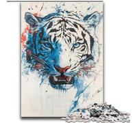 Puzzle da 2000 pezzi per adolescenti, tigre acquerello, gioco per famiglie, antistress, sfida difficile, migliora l'amore tra coppie, 70x100cm
