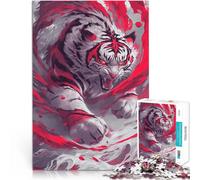 Puzzle da 2000 pezzi per adolescenti Tigre bianca della tempesta Difficile e sfidante con pezzi completamente interconnessi di forma casuale 70x100cm