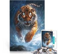 Puzzle da 2000 pezzi per adolescenti Tigre nella tempesta Sfida di gioco educativo giocattolo Regalo di compleanno, regali, arte murale 70x100cm