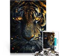 Puzzle da 2000 pezzi per adolescenti Tigre Oro Nero Animali Giochi educativi Decorazione della casa con poster abbinato e foglio di quiz 70x100cm