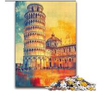 Puzzle da 2000 pezzi per adolescenti Torre pendente di Pisa al tramonto Giocattolo educativo intellettuale decomprimente Regali di Babbo Natale segreto 70x100cm