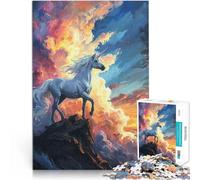Puzzle da 2000 pezzi per adolescenti Tramonto mistico dell'unicorno Rompicapo per Decorazione murale Regali unici per compleanno e Natale 70x100cm