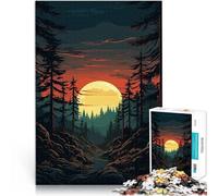 Puzzle da 2000 pezzi per adolescenti Tramonto nella foresta Giocattolo educativo antistress Decorazioni e regali unici per la casa 70x100cm
