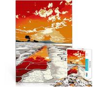 Puzzle da 2000 pezzi per adolescenti Tramonto sulle piscine di travertino Gara di velocità delle mani con poster abbinato e foglio di quiz 70x100cm