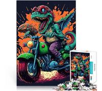 Puzzle da 2000 pezzi per adolescenti trex in sella a una motocicletta Sfida difficile Ogni pezzo è unico - Gioco divertente e stimolante per tutta la famiglia 70x100cm