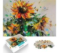 Puzzle da 2000 pezzi per adolescenti Trio di girasoli Difficile da completare ma divertente e umoristico Decorazione d'arte per la casa 70x100cm