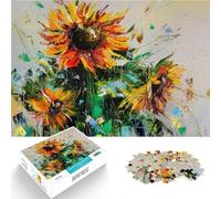 Puzzle da 2000 pezzi per adolescenti Trio di girasoli Difficile da completare ma divertente e umoristico Decorazione d'arte per la casa 70x100cm