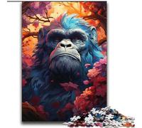 Puzzle da 2000 pezzi per adolescenti Un gorilla tra i fiori Gioco per famiglie Antistress Sfida difficile Collezione di artisti, Belle arti 70x100cm