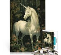 Puzzle da 2000 pezzi per adolescenti Unicorno nella foresta Sfida di gioco educativo giocattolo Collezione di artisti, Belle arti 70x100cm