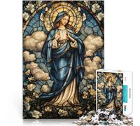 Puzzle da 2000 pezzi per adolescenti Vetrata della Vergine Maria Analisi e logica Ogni pezzo è unico - Gioco divertente e stimolante per tutta la famiglia 70x100cm