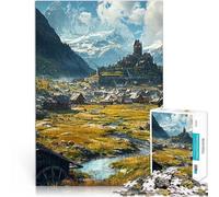 Puzzle da 2000 pezzi per adolescenti Villaggio medievale di montagna Sollievo dallo stress Gioco educativo per compleanno e Natale 70x100cm