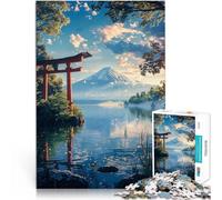 Puzzle da 2000 pezzi per adolescenti vista del monte Fuji giapponese Sollievo dallo stress con poster abbinato e foglio di quiz 70x100cm