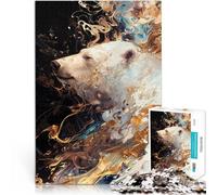 Puzzle da 2000 pezzi per adolescenti Vortice dell'orso polare Giochi educativi Decorazione della casa con poster abbinato e foglio di quiz 70x100cm