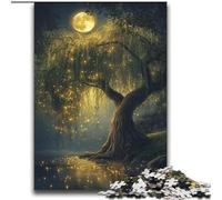 Puzzle da 2000 pezzi per adolescenti, Willow Tree Under The Moon, regalo per sfida educativa, collezione di giocattoli per artisti, belle arti, 70x100cm