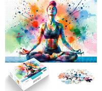 Puzzle da 2000 pezzi per adolescenti Yoga Acquerello Arte Giocattoli di gioco impegnativi con pezzi completamente interconnessi di forma casuale 70x100cm
