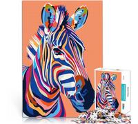 Puzzle da 2000 pezzi per adolescenti Zebra astratta piatta Allena il tuo cervello e le tue mani Regalo di compleanno, regali, arte murale 70x100cm