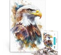 Puzzle da 2000 pezzi per adulti Aquila calva ad acquerello giochi divertenti per famiglie Lista dei desideri con Babbo Natale 70x100cm