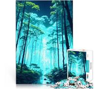 Puzzle da 2000 pezzi per adulti Arte delle luci blu della foresta Gara di velocità delle mani Collezione di artisti, Belle arti 70x100cm