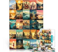 Puzzle da 2000 pezzi per adulti “arte dell'unione di poster di viaggio” Fatto di carta，da 14 anni in su Gioco pratico Regalo per i compleanni。misurare：70x100cm/27.5x39.3pollice