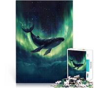 Puzzle da 2000 pezzi per adulti Balena e aurora boreale Allena il tuo cervello e le tue mani Regalo di compleanno, regali, arte murale 70x100cm