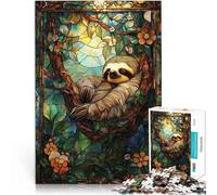 Puzzle da 2000 pezzi per adulti Bradipo in vetro colorato Vacanza a casa: uccidere il tempo perché è ideale come regalo per tutta la famiglia 70x100cm
