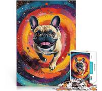 Puzzle da 2000 pezzi per adulti Bulldog francese in arcobaleno giocattoli educativi per l'apprendimento Adatto per la decorazione del desktop 70x100cm