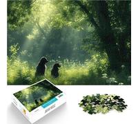 Puzzle da 2000 pezzi per adulti Cani nella foresta illuminata dal sole sfida educativa Decorazione murale Regali unici per compleanno e Natale 70x100cm