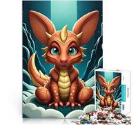 Puzzle da 2000 pezzi per adulti Cartone animato 3D di Baby Dragon Difficile e sfidante Decorazione murale Regali unici per compleanno e Natale 70x100cm