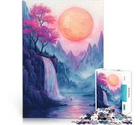 Puzzle da 2000 pezzi per adulti Cascata e Luna Gigante Giocattolo educativo intellettuale decomprimente Adatto per la decorazione del desktop 70x100cm