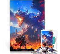 Puzzle da 2000 pezzi per adulti Cavaliere contro Drago Difficile da completare ma divertente e umoristico Regalo di compleanno 70x100cm